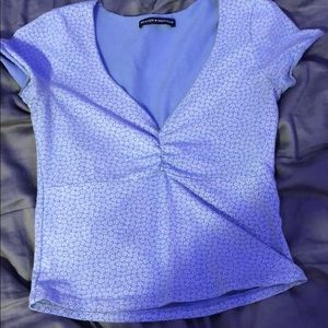 brandy melville blue v neck top